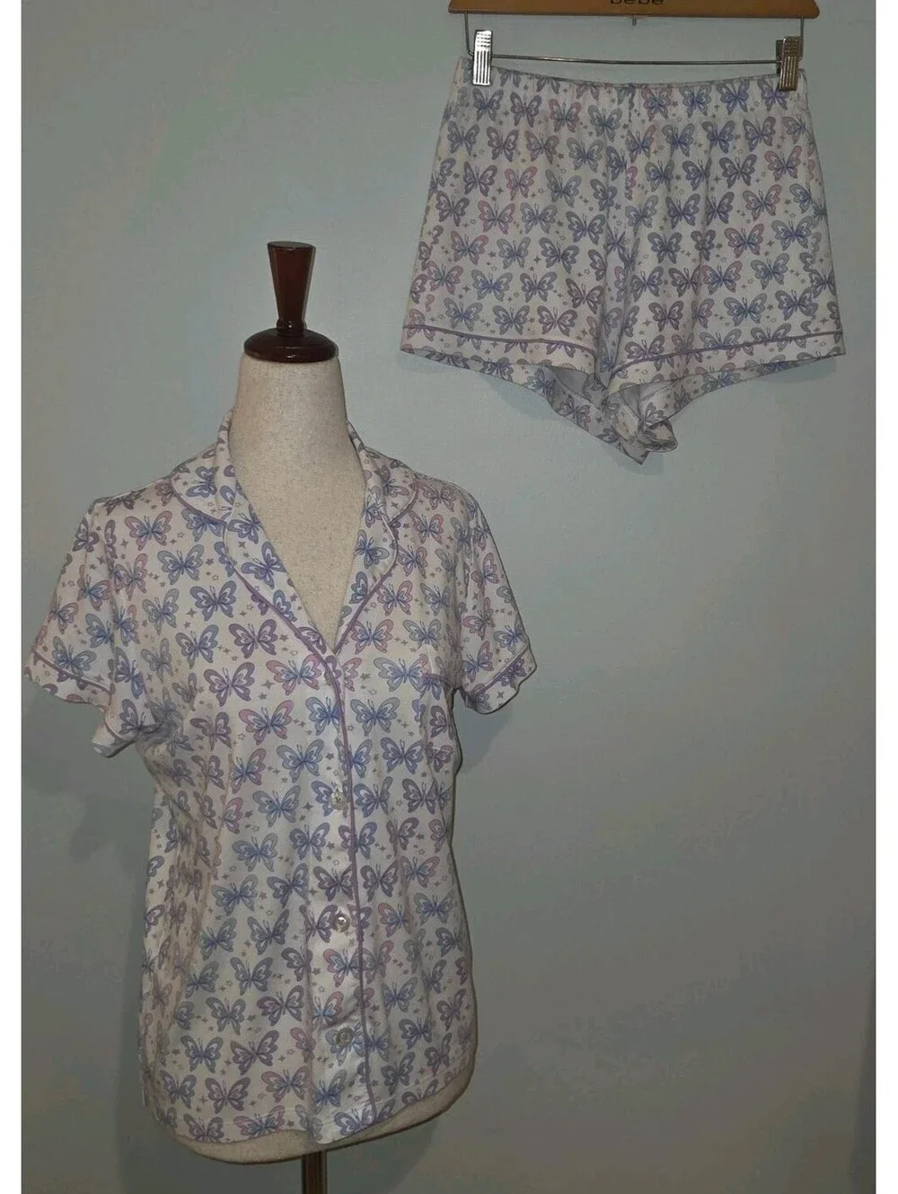 Roller Rabbit x Penny’s Flight XS Purple Pink Butterfly Polo Shorts Pajamas PJS